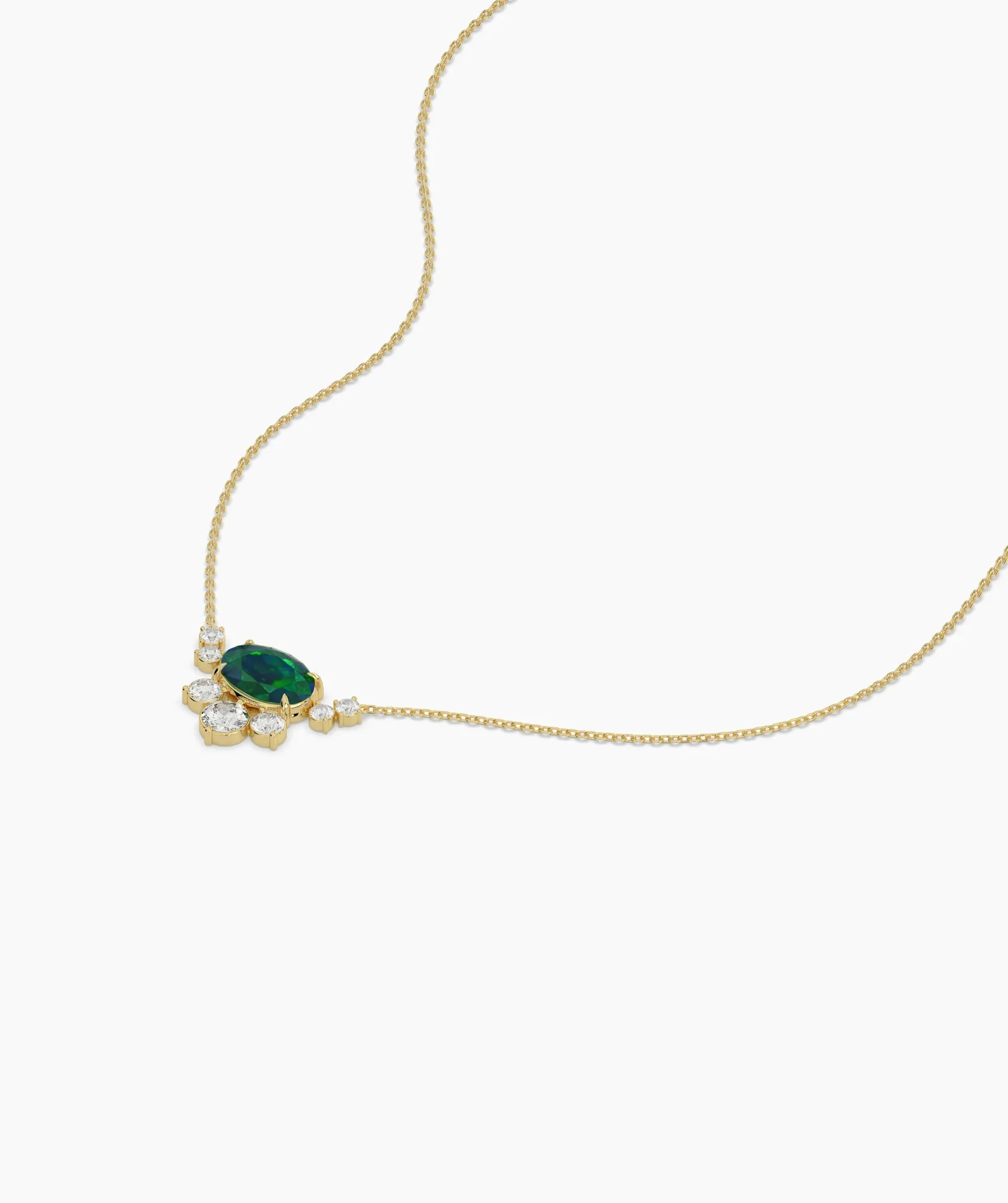Emerald Elegance Diamond Necklace