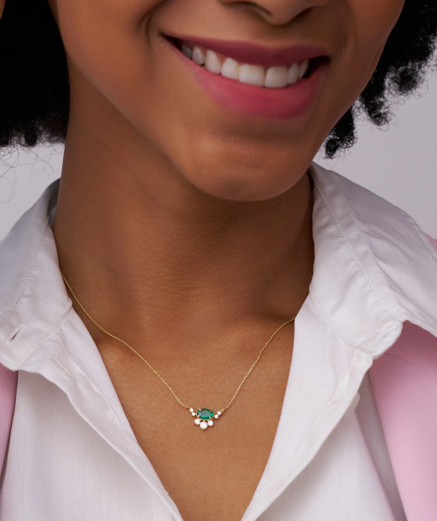 Emerald Elegance Diamond Necklace