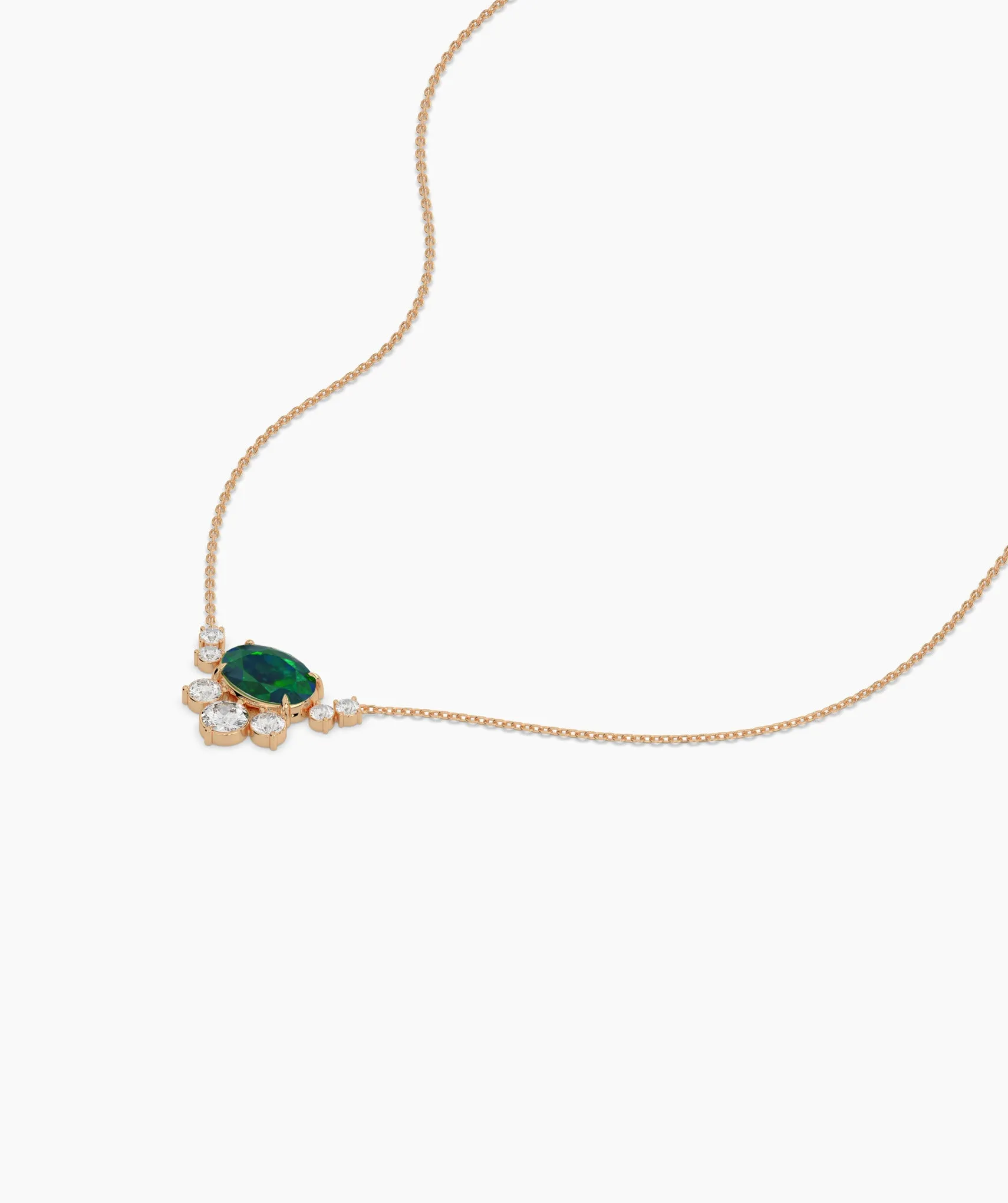 Emerald Elegance Diamond Necklace