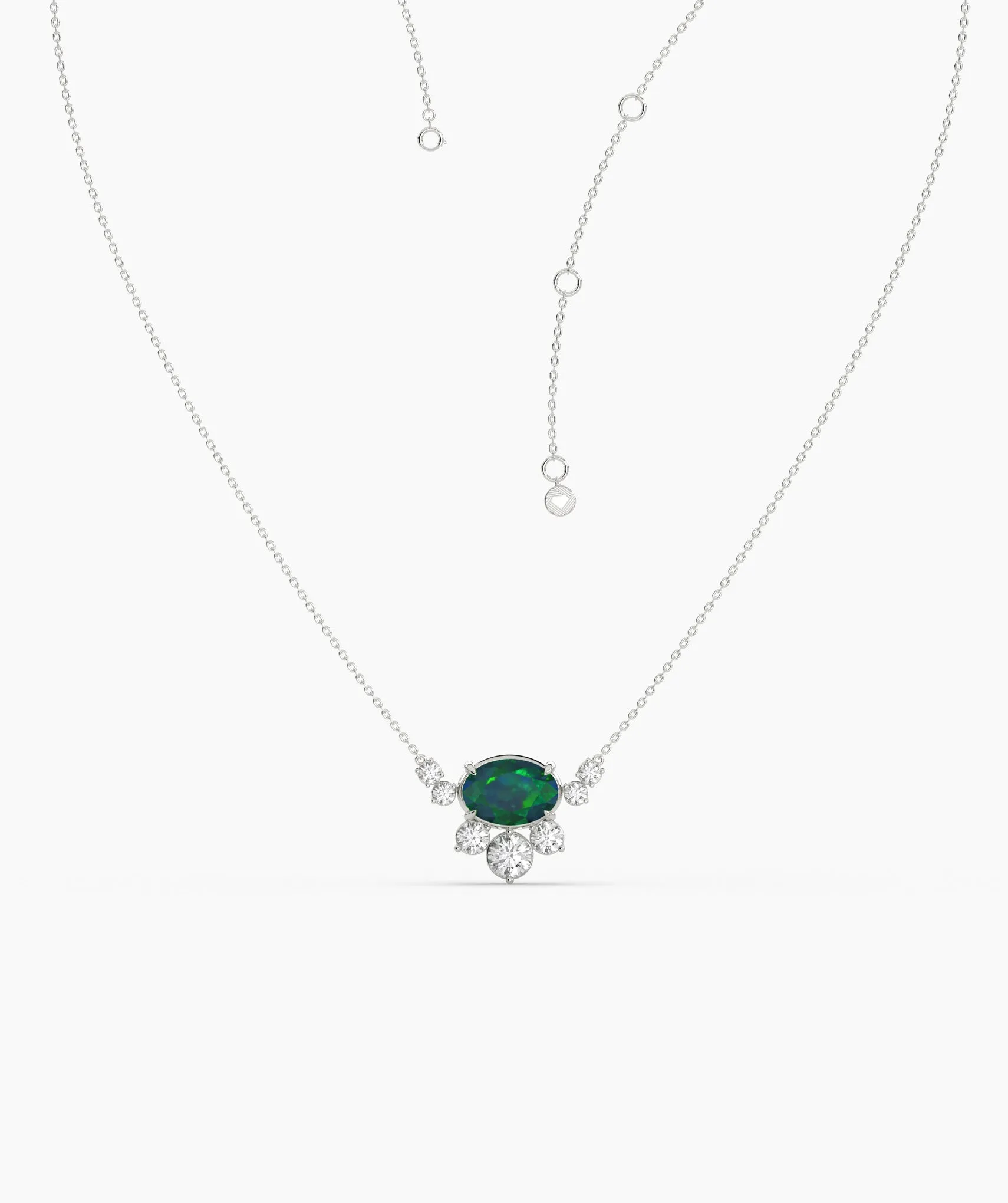 Emerald Elegance Diamond Necklace