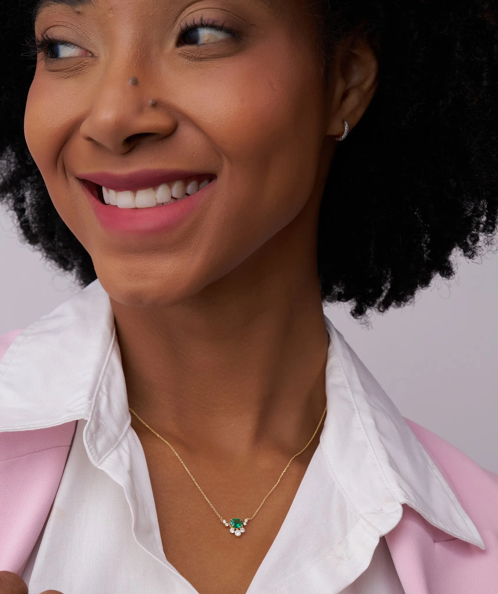 Emerald Elegance Diamond Necklace