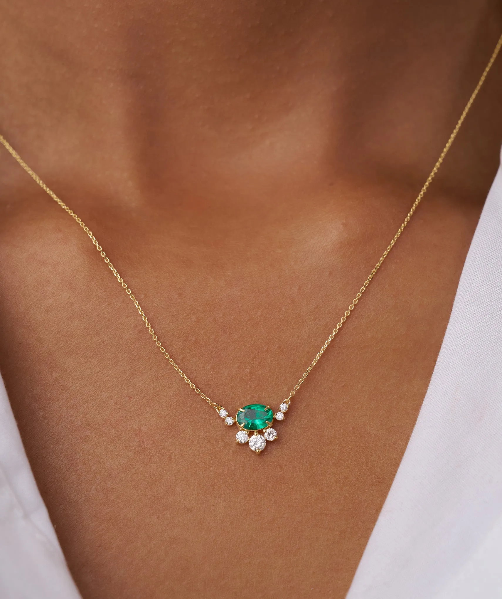 Emerald Elegance Diamond Necklace