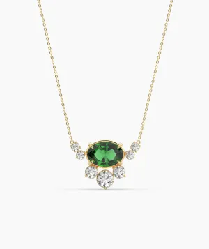 Emerald Elegance Diamond Necklace