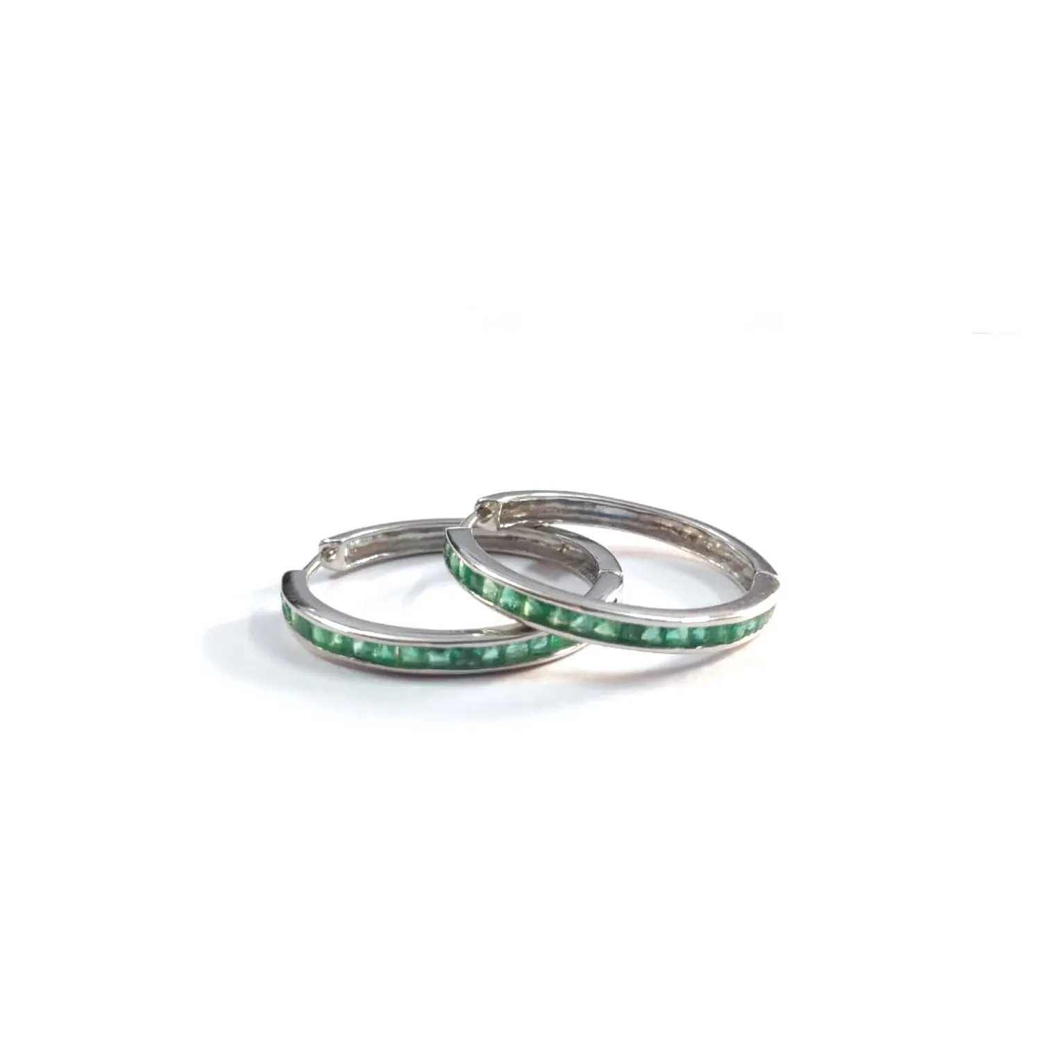 Emerald Elle Baguette Hoops