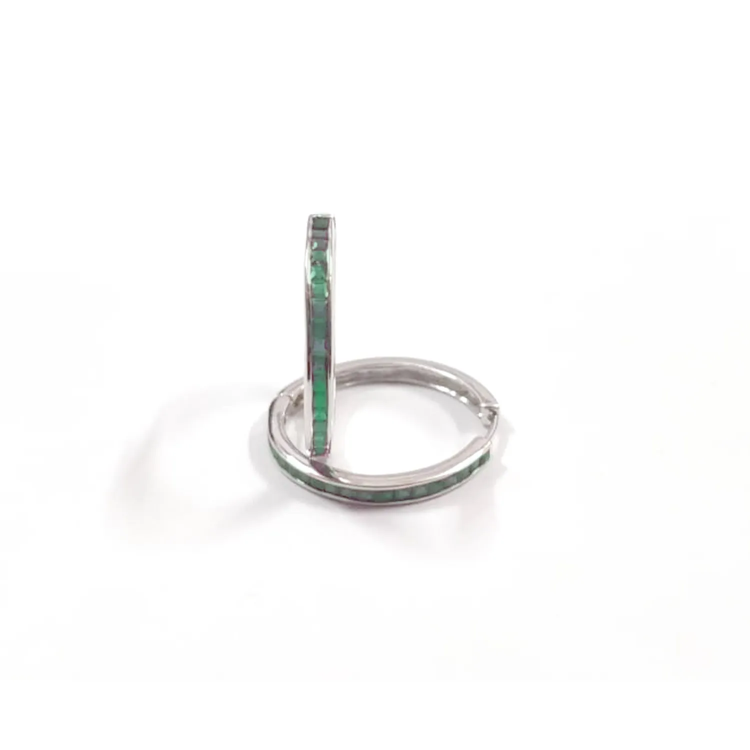 Emerald Elle Baguette Hoops