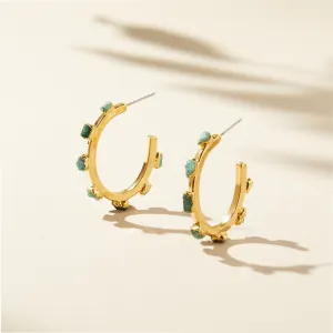 Emerald Flattened Hoops