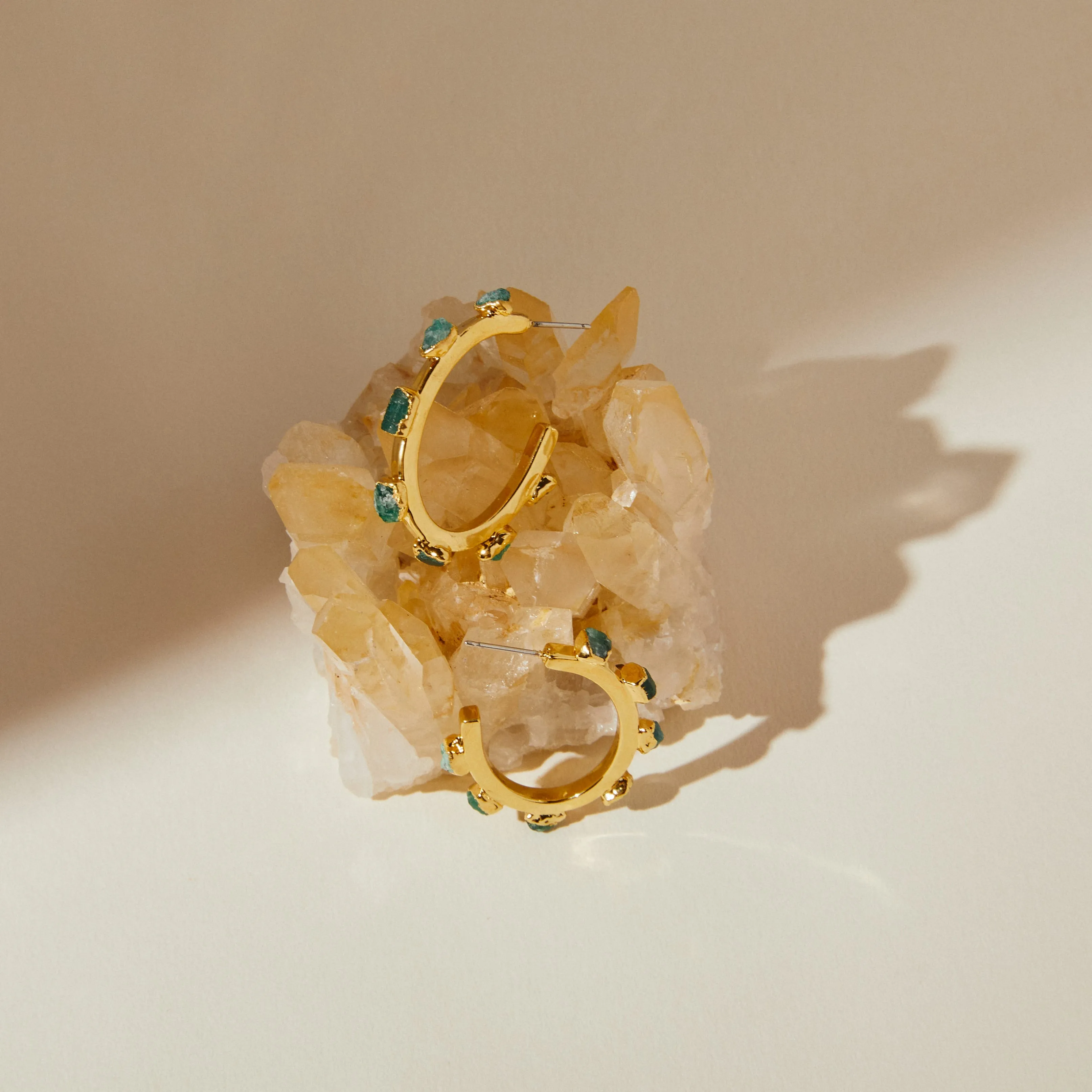 Emerald Flattened Hoops
