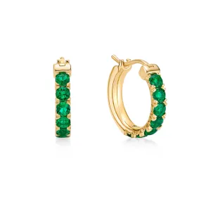 Emerald Hoop Earrings
