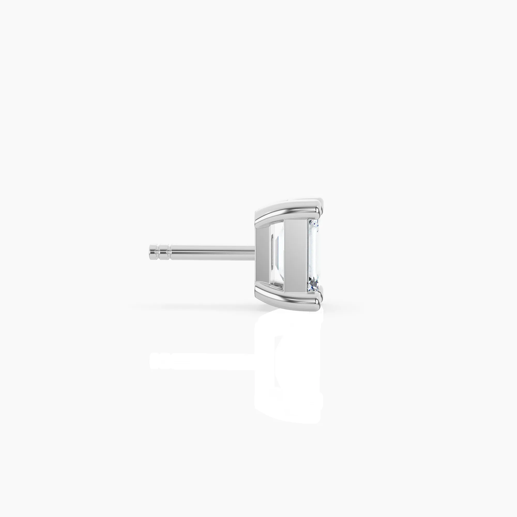 Emerald Solitaire Lab-Grown Diamond Stud Earrings