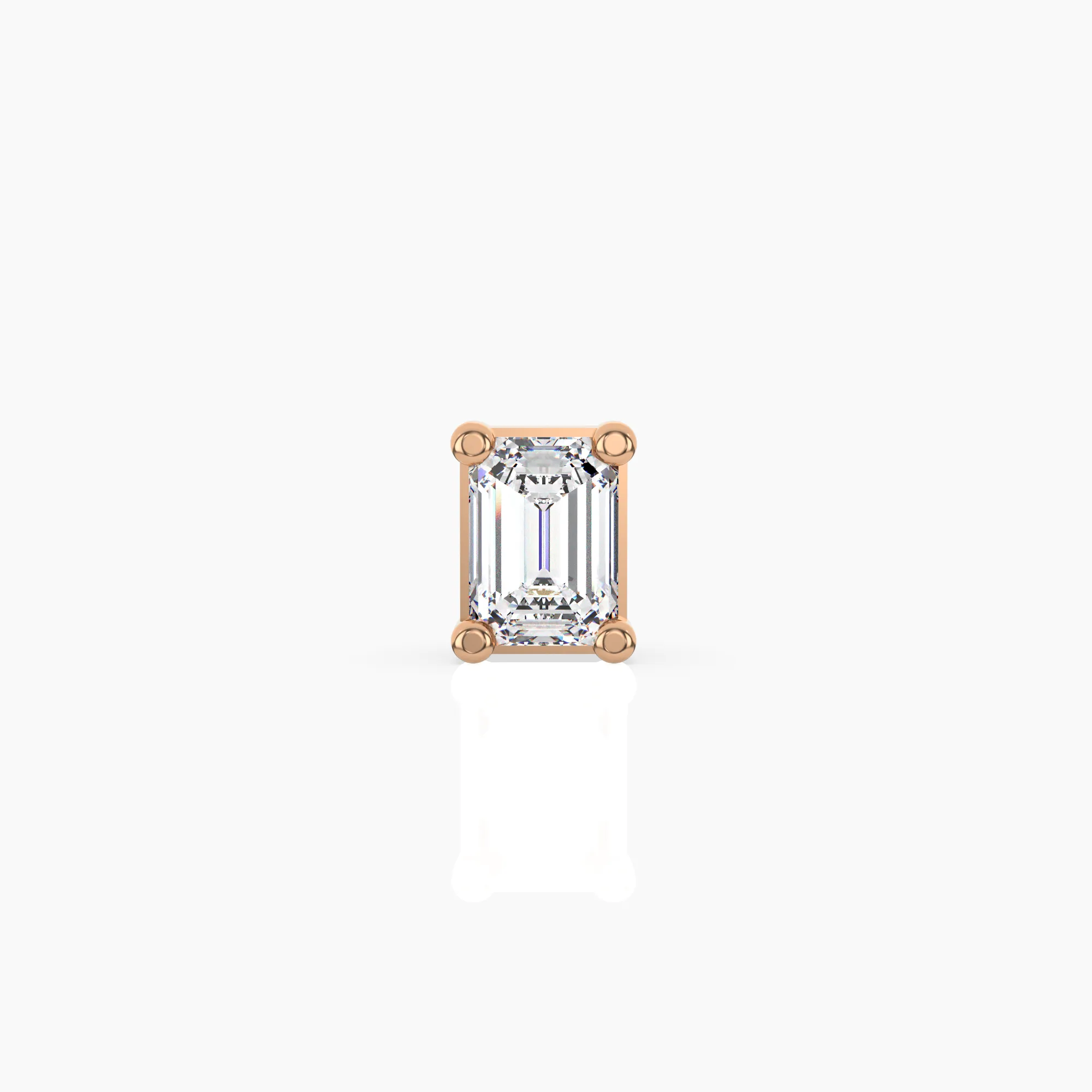 Emerald Solitaire Lab-Grown Diamond Stud Earrings