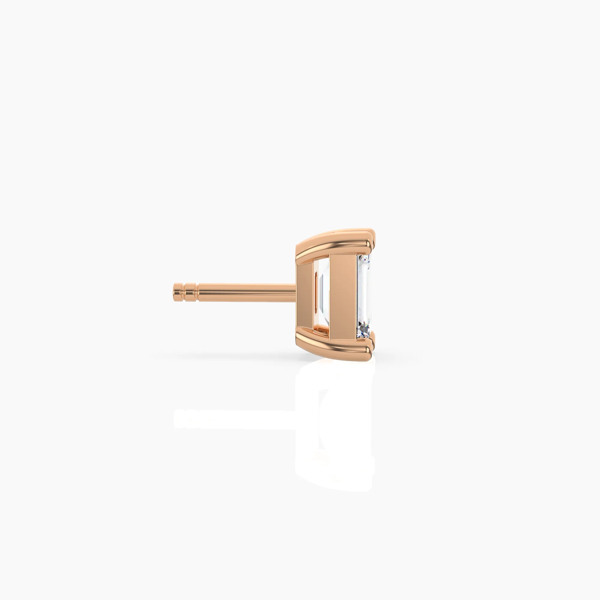 Emerald Solitaire Lab-Grown Diamond Stud Earrings