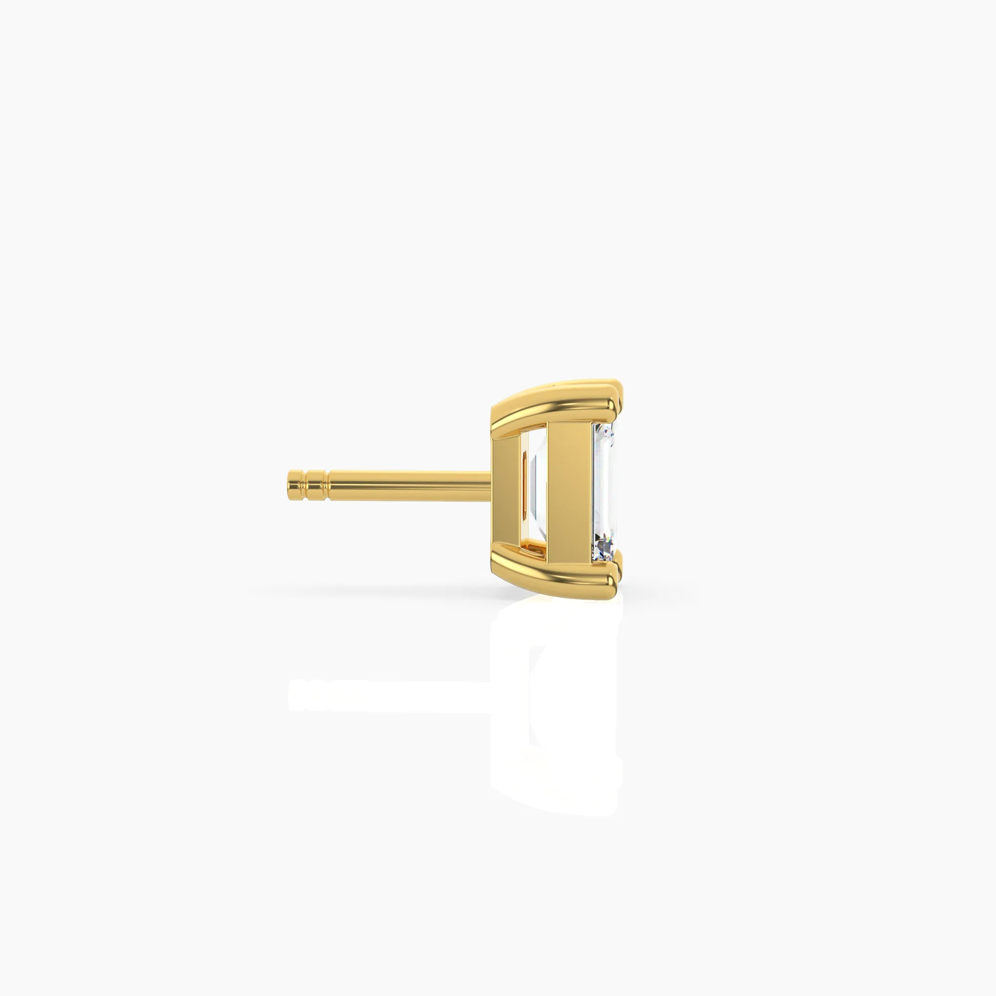 Emerald Solitaire Lab-Grown Diamond Stud Earrings
