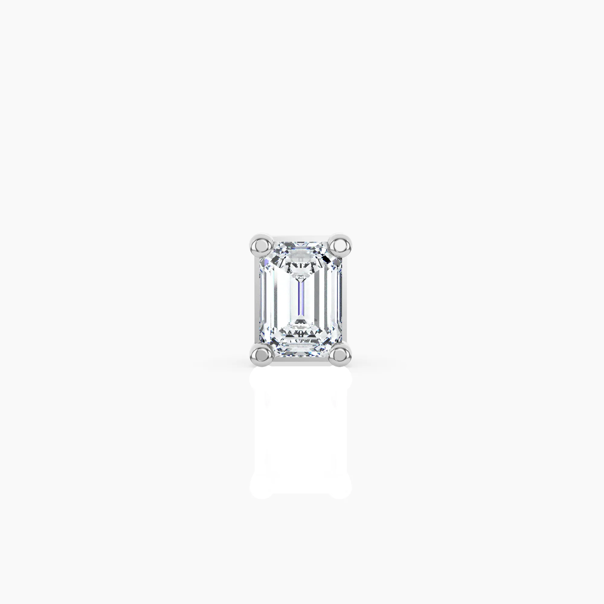 Emerald Solitaire Lab-Grown Diamond Stud Earrings