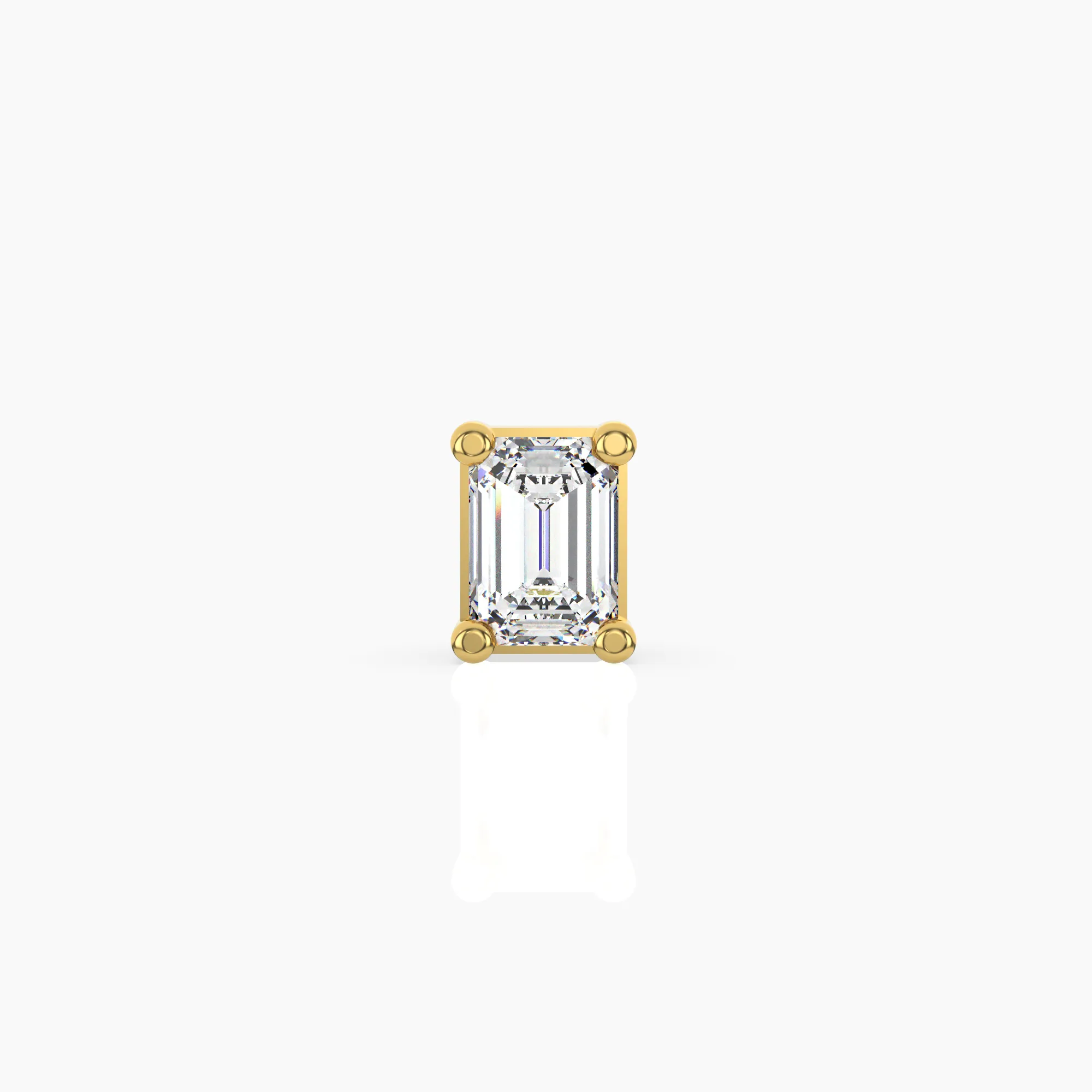 Emerald Solitaire Lab-Grown Diamond Stud Earrings