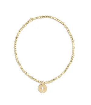 ENewton Classic Gold 2mm Bead Bracelet Blessed Charm