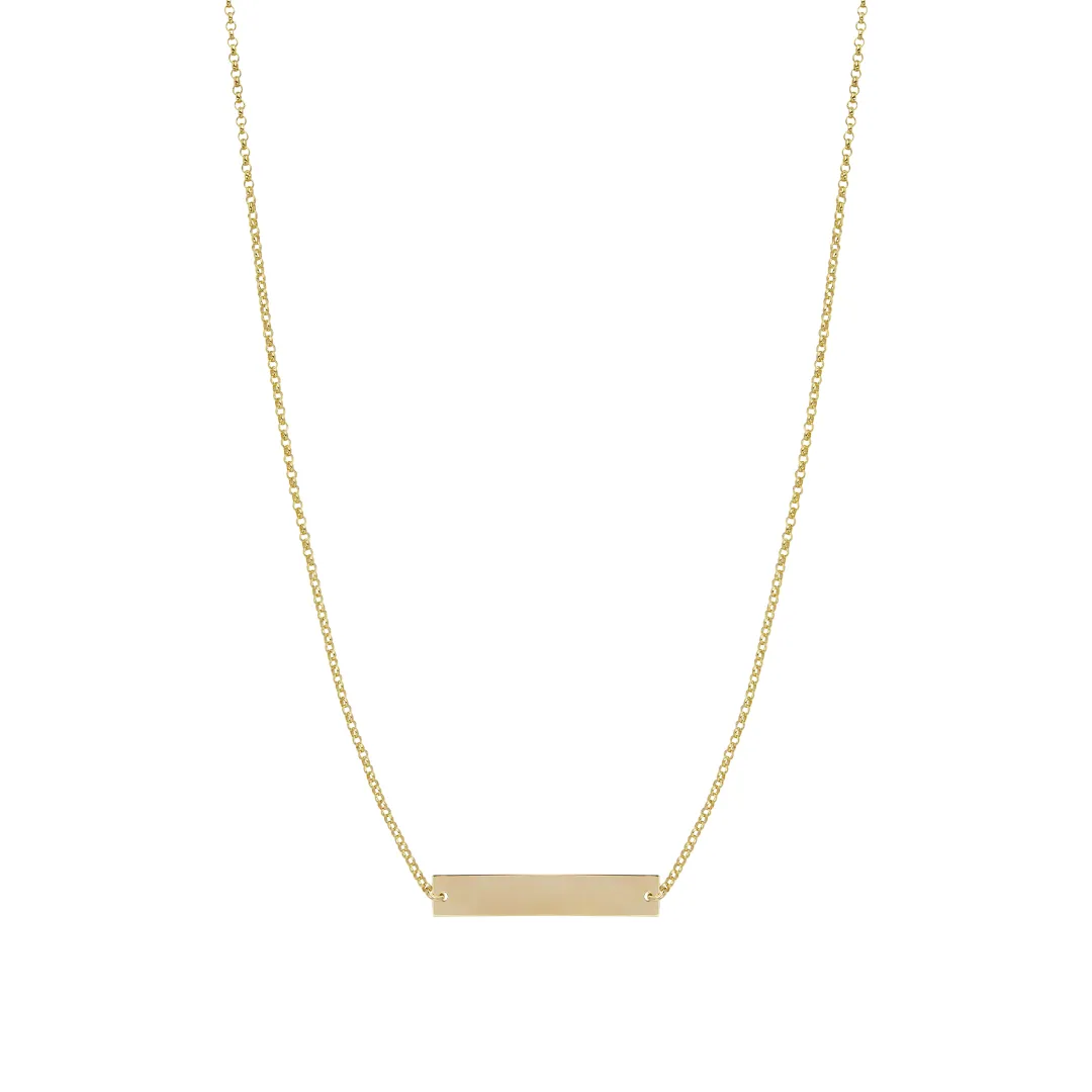 Engravable Bar Necklace - Gold