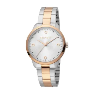 Esprit Ladies Two Tone Watch With White Dial