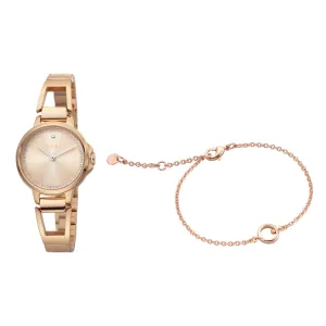 Esprit Ladies Watch Ip Rose Gold Bracelet & Dial Set With Accessories
