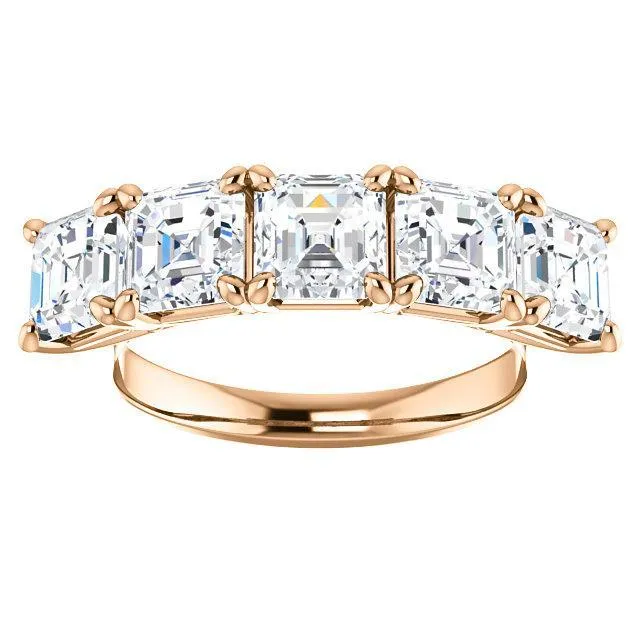 Estella Asscher Moissanite Anniversary Band