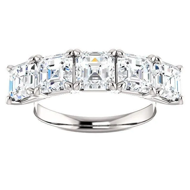 Estella Asscher Moissanite Anniversary Band