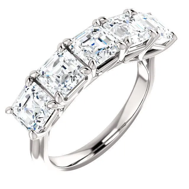 Estella Asscher Moissanite Anniversary Band