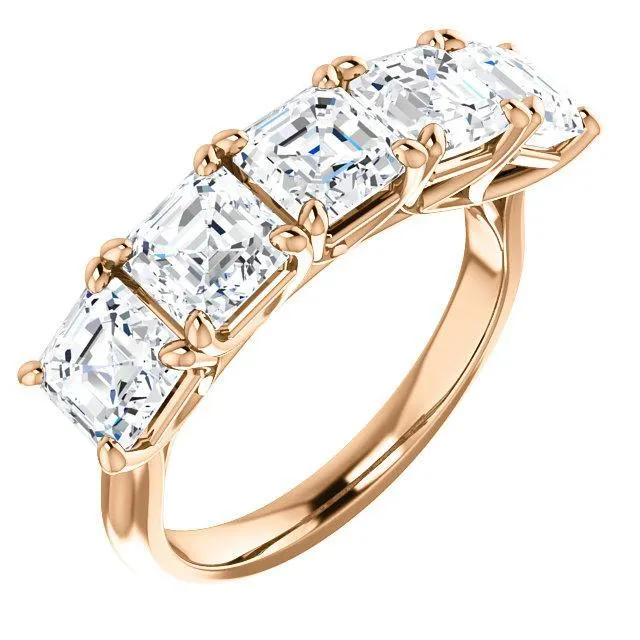 Estella Asscher Moissanite Anniversary Band