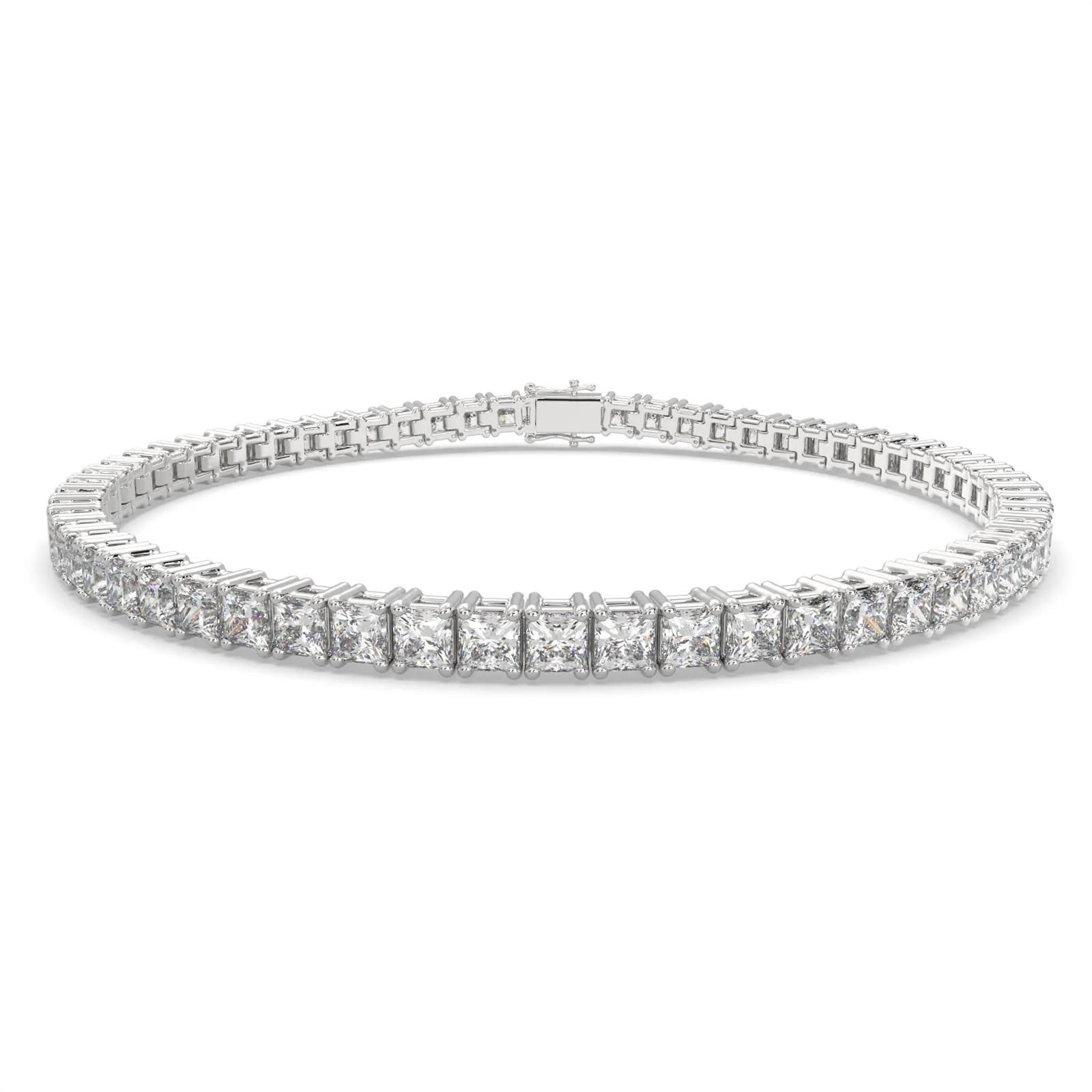 Eulalia Princess Cut Diamond Tennis Bracelet Prong Set (8 ctw)