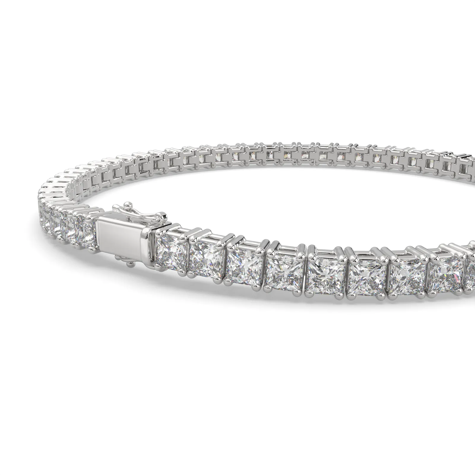 Eulalia Princess Cut Diamond Tennis Bracelet Prong Set (8 ctw)
