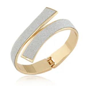 Fashion Gold/Silver Cuff Bracelets & Bangles for Women Men Jewelry Matted Charm Bracelet