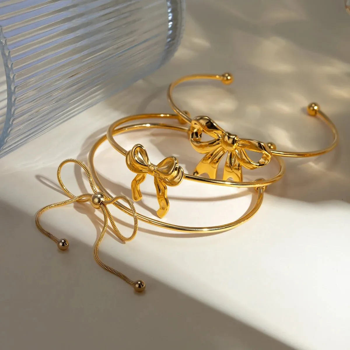 Feminine Bow Cuff Bracelets