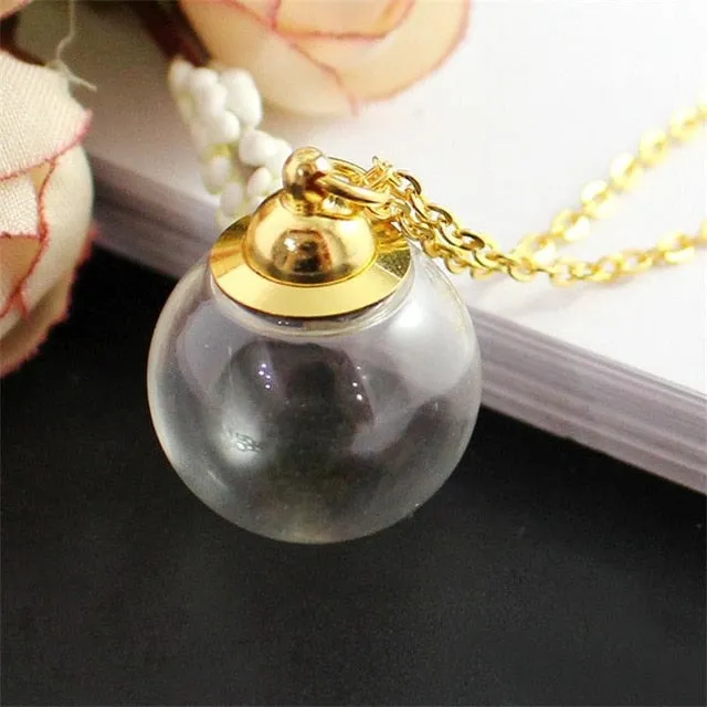 Fillable Glass Pendant Necklace - Various Shapes