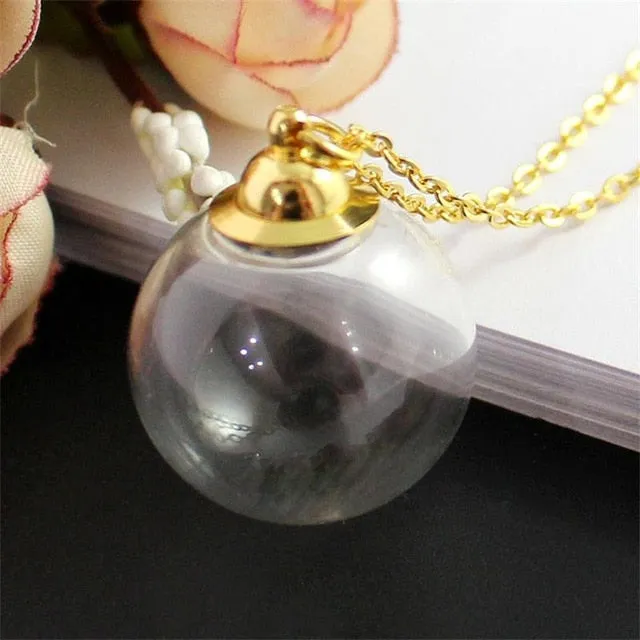Fillable Glass Pendant Necklace - Various Shapes