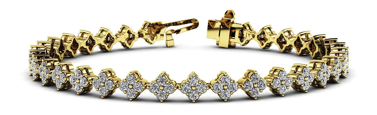 Fleur Diamond Cluster Diamond Bracelet with 2.90 ct.(finished) 1.75mm