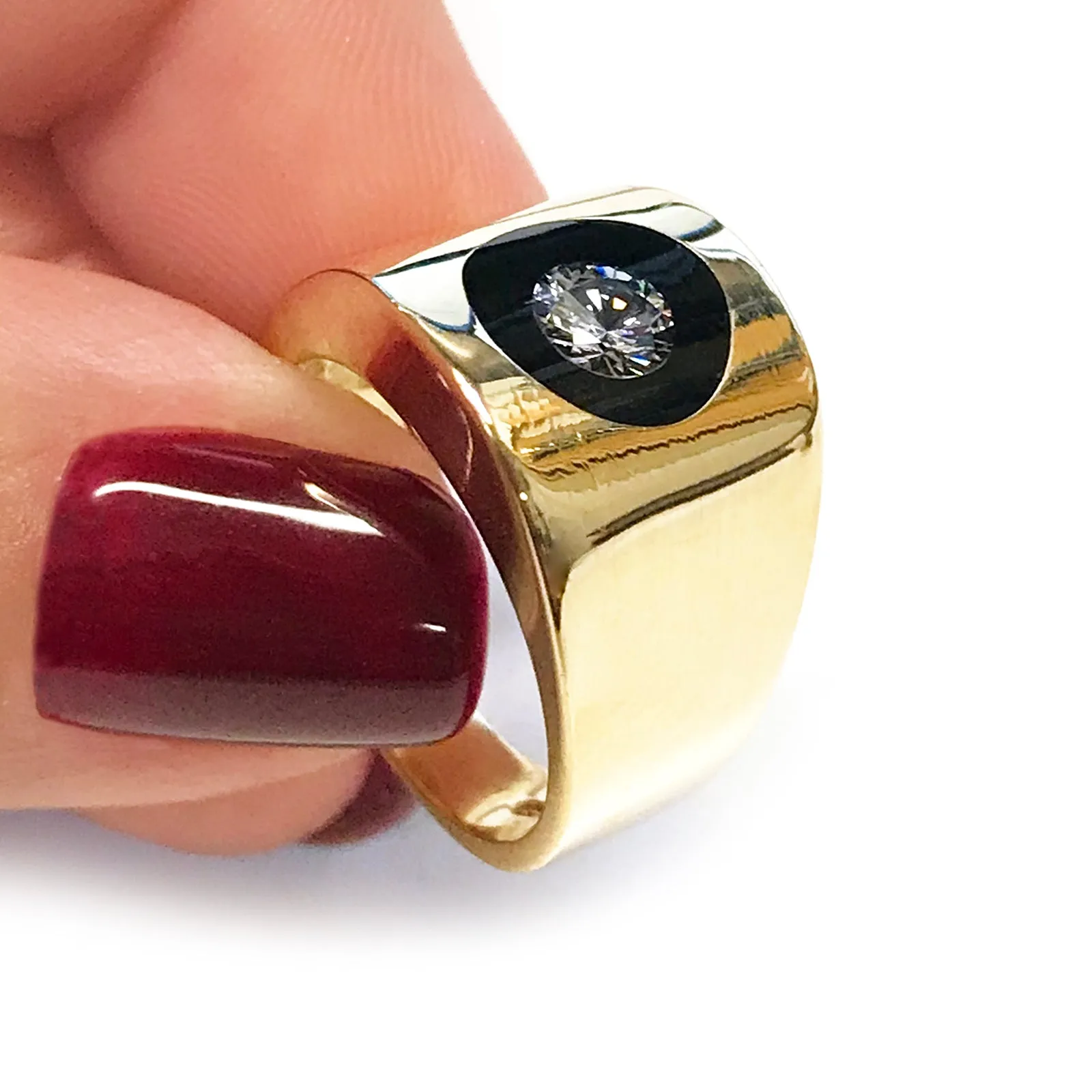 Floating Diamond Lucite Ring - .35ct (size 7)