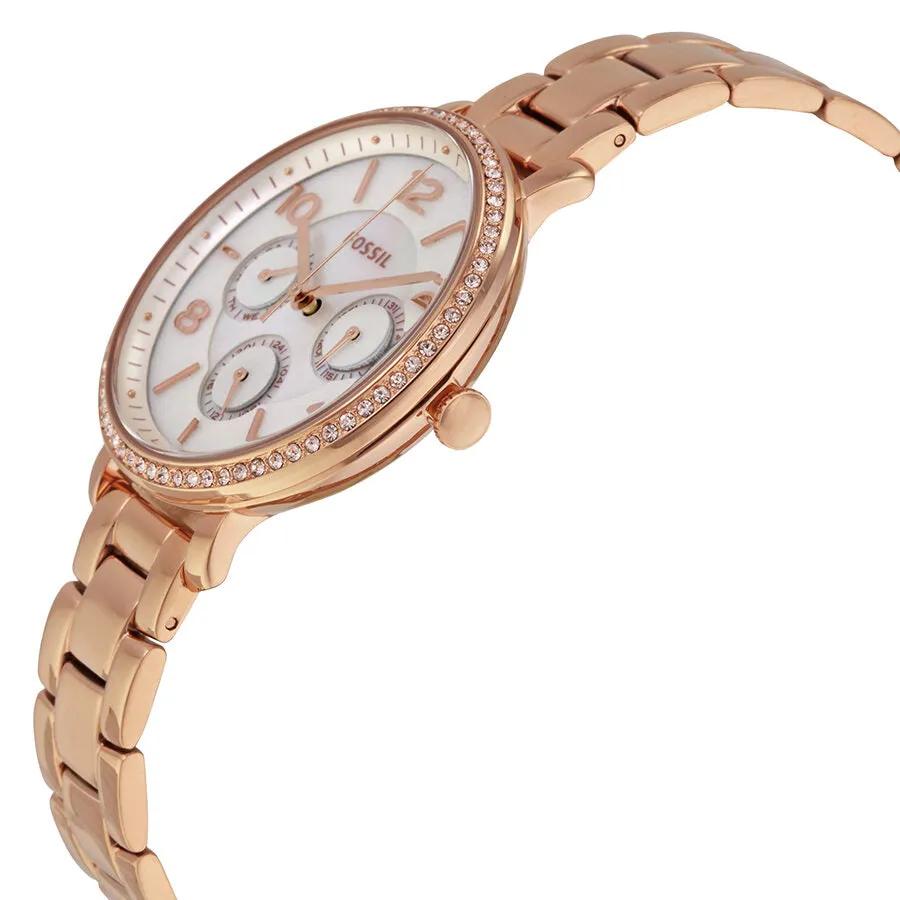 Fossil Jacqueline Multi-Function Mother of Pearl Dial Rose Gold-tone Ladies Watch ES3757