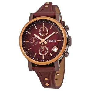 Fossil Original Boyfriend Chronograph Burgundy Dial LadiesWatch ES4114