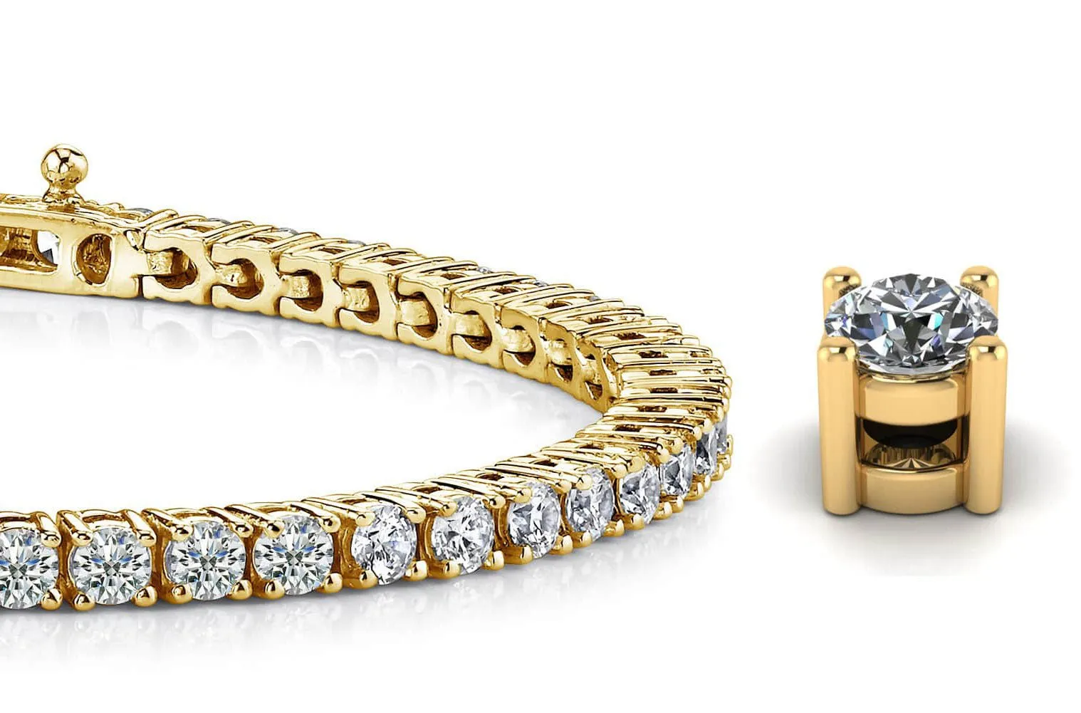 Four Prong Classic Lab-Grown Diamond Tennis Bracelet with 5.09 ct.(finished) 2.9mm