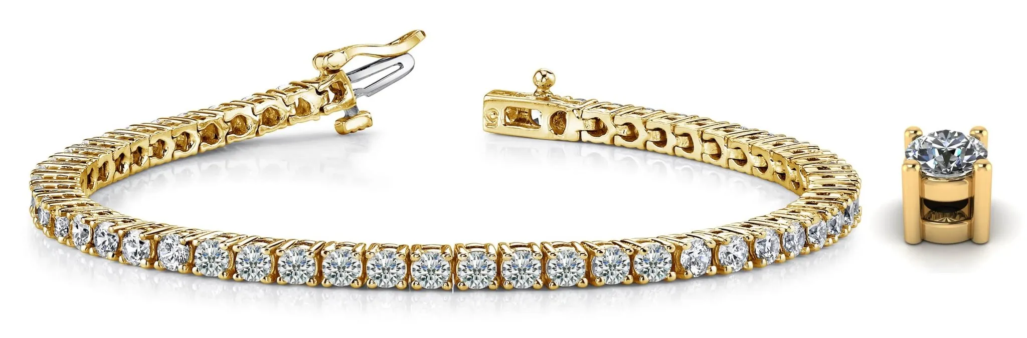 Four Prong Classic Lab-Grown Diamond Tennis Bracelet with 5.09 ct.(finished) 2.9mm