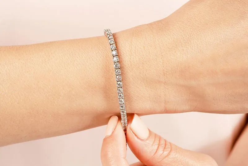 Four Prong Classic Lab-Grown Diamond Tennis Bracelet with 5.09 ct.(finished) 2.9mm