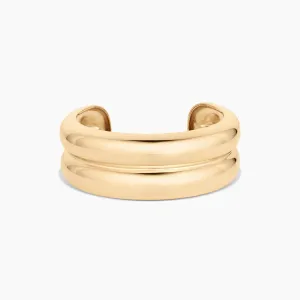 Frankie Double Cuff Bracelet - 14k Gold Plated