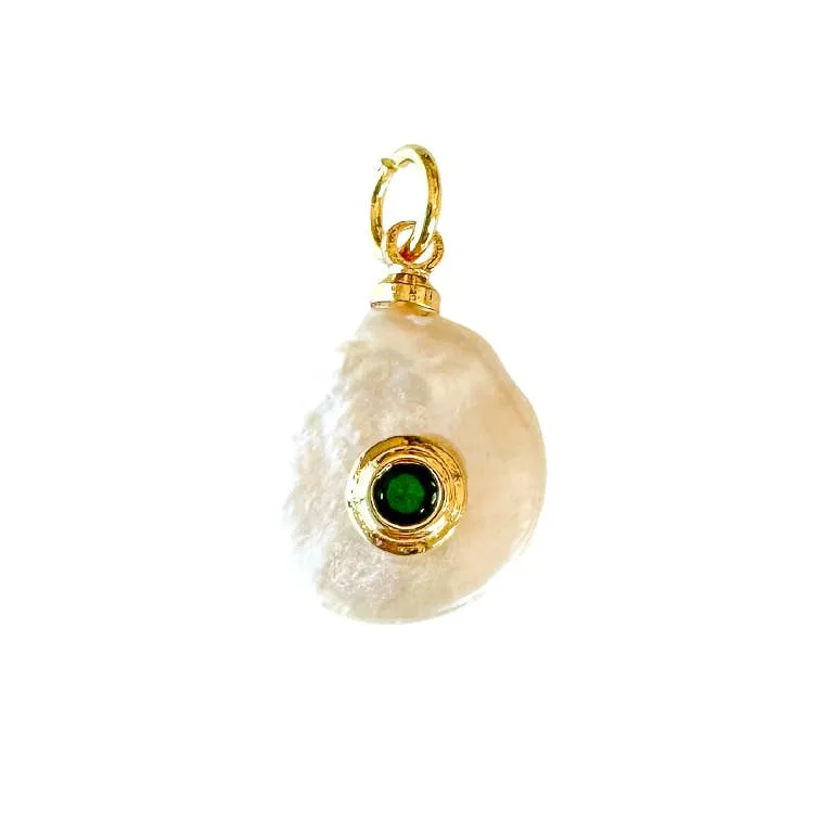 Fresh Pearl Birthstone Charm For Charm Necklace & Bracelet: Purple