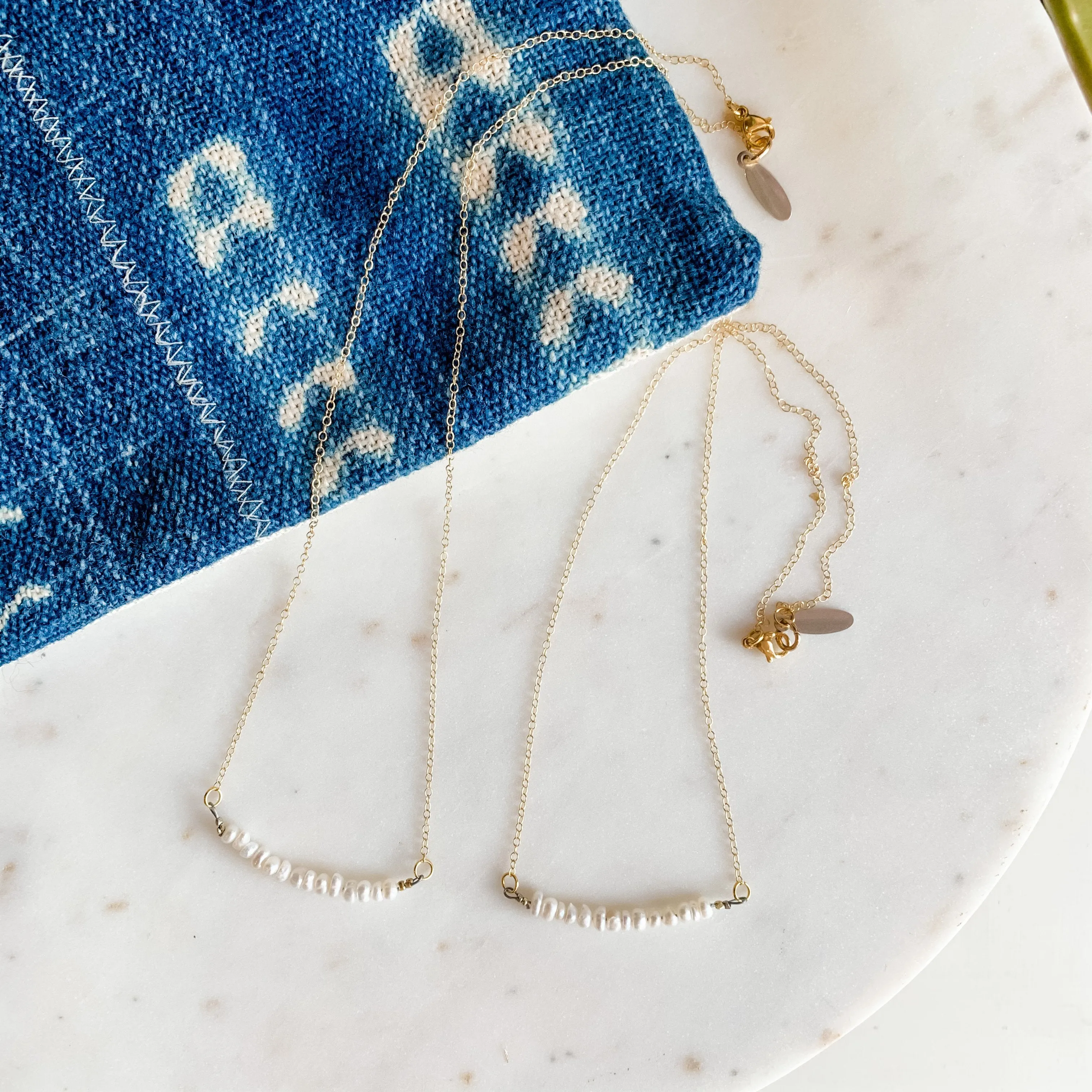 Freshwater Pearl Bar Dainty Necklace