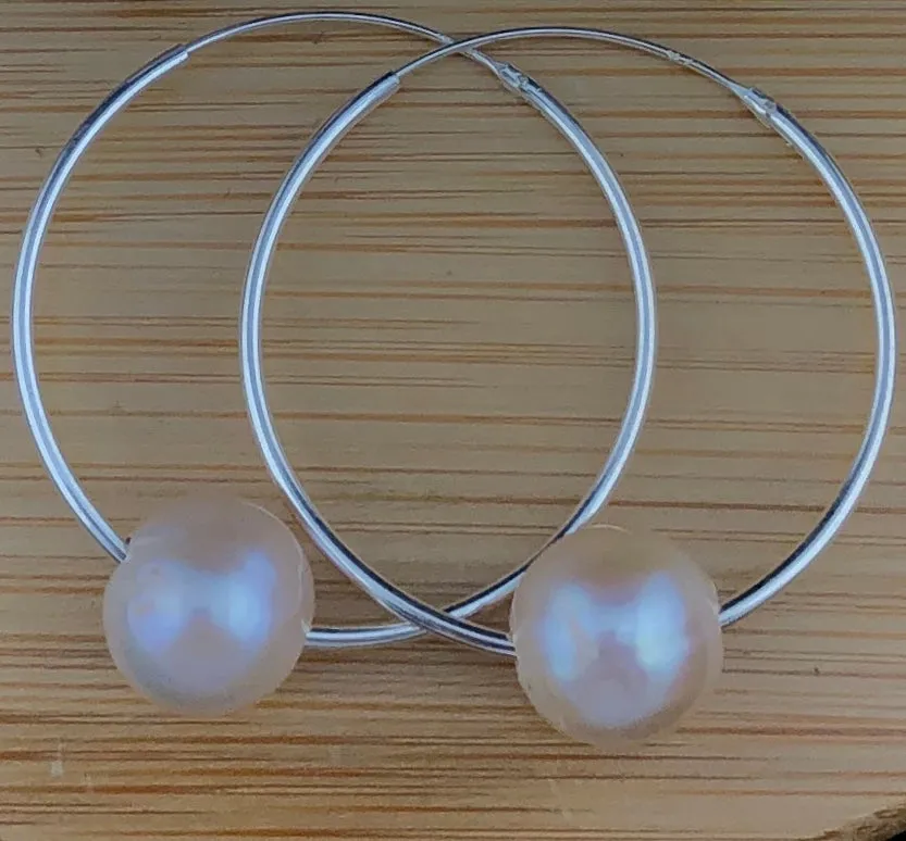 Freshwater Pearl Hoop Earrings