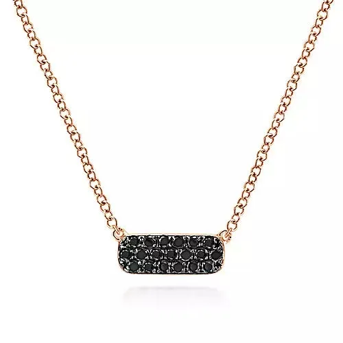 Gabriel & Co 14K Gold (0.21ct) Black Diamond Rectangular Pendant Necklace