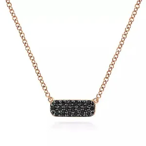 Gabriel & Co 14K Gold (0.21ct) Black Diamond Rectangular Pendant Necklace