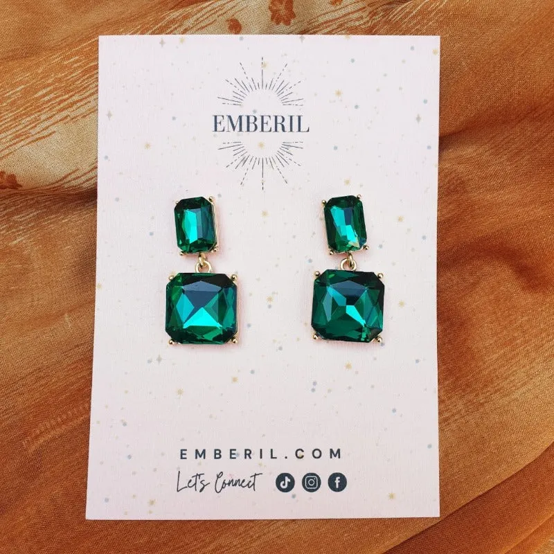 Gemstone Decor Drop Earrings