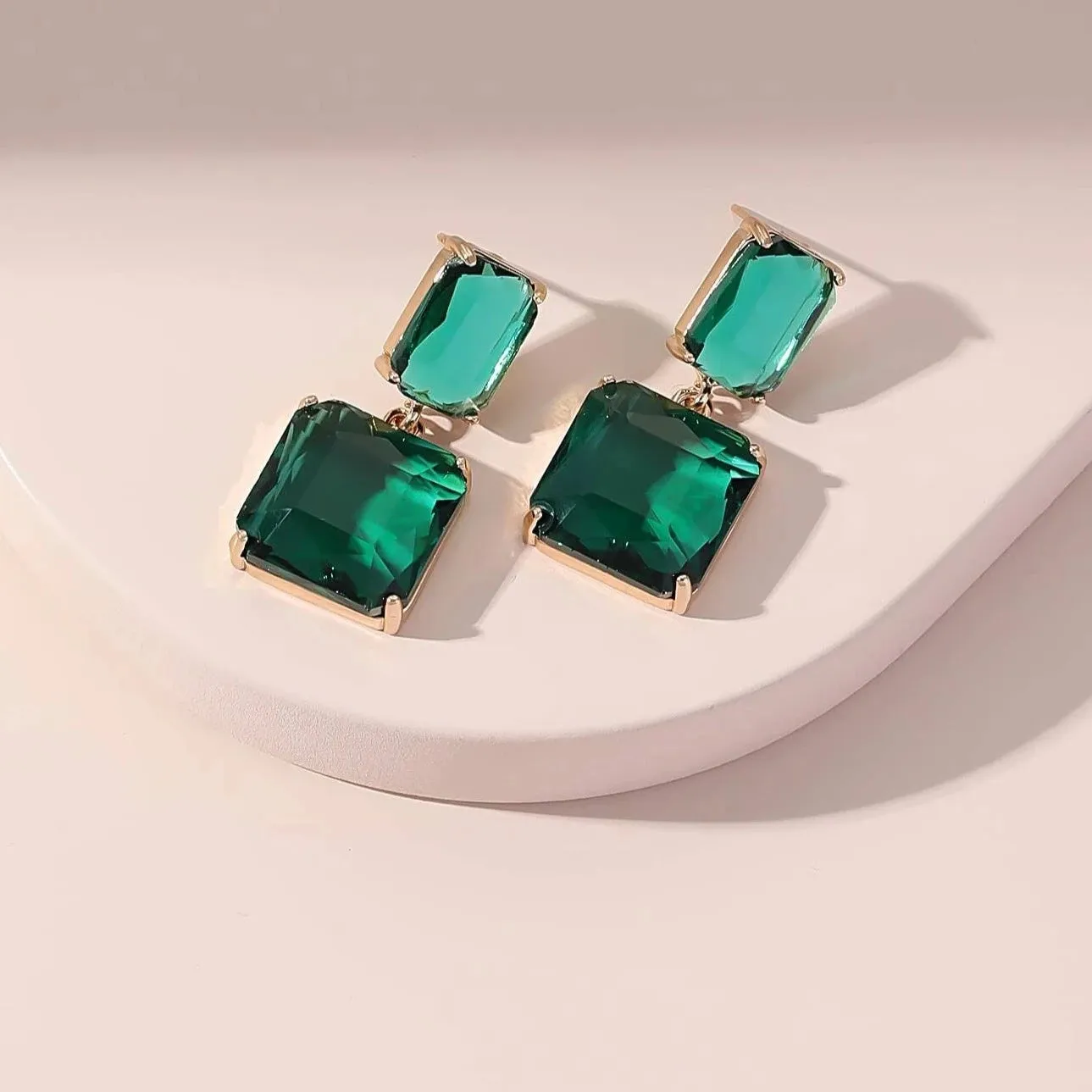 Gemstone Decor Drop Earrings