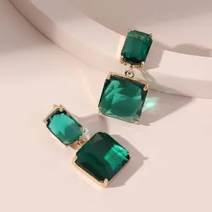 Gemstone Decor Drop Earrings