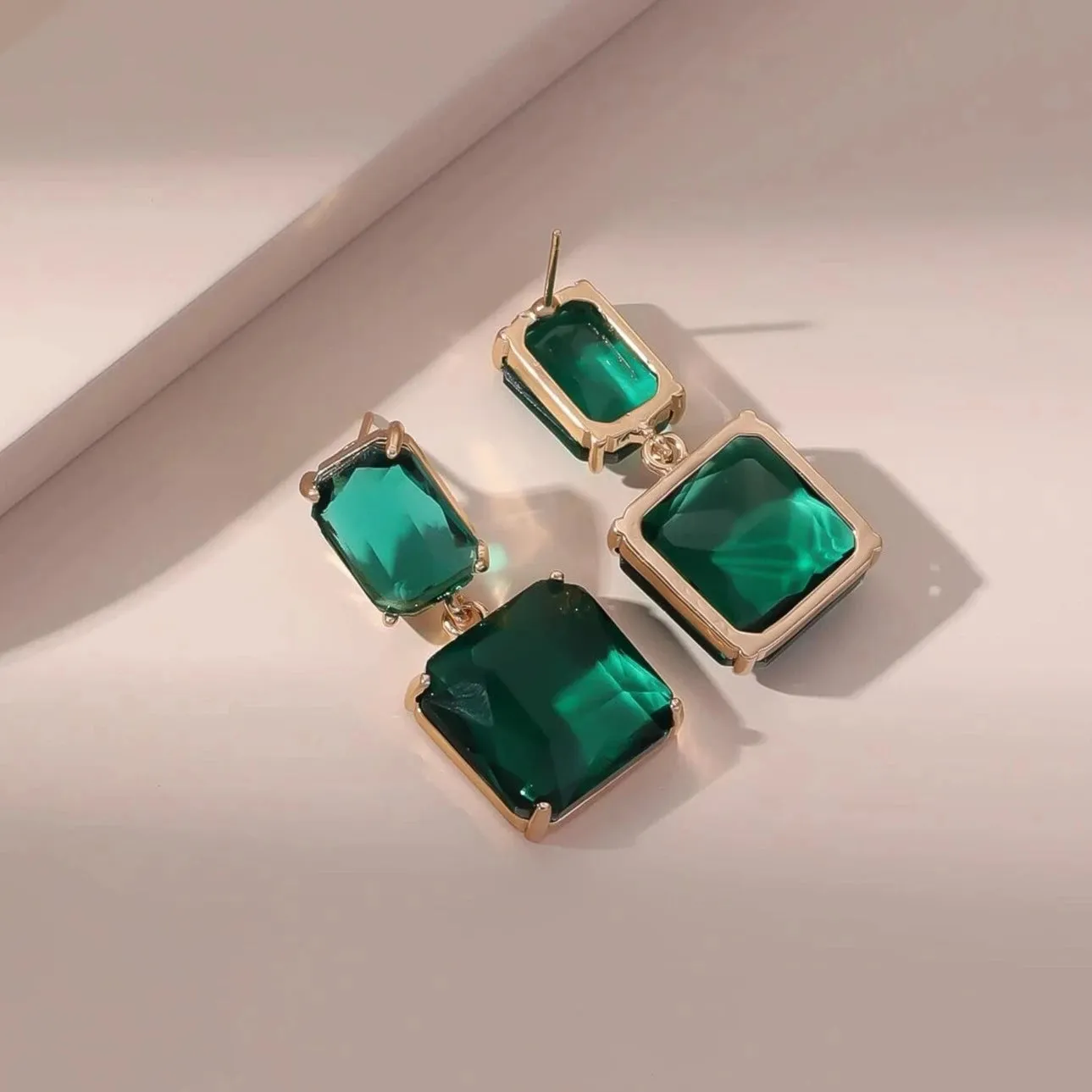 Gemstone Decor Drop Earrings
