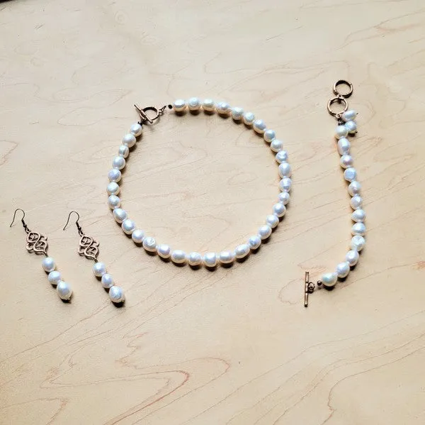 Genuine Freshwater Potato Pearl Earrings Wedding
